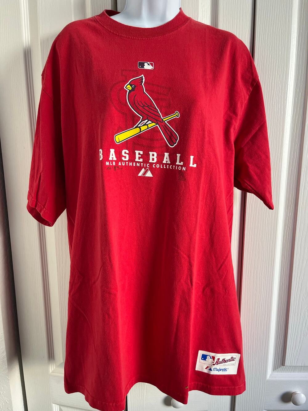 Majestic St. Louis Cardinals Red Baseball T-Shirt MLB Fan Apparel Excellent Cond